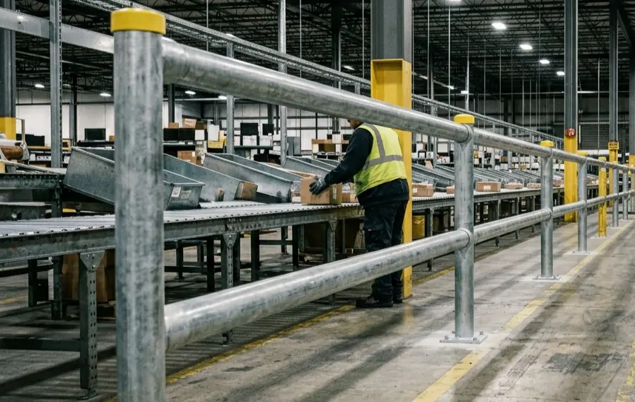 Railing and Walkway Installation Ends Daily Collision Risk in Active Sort Area